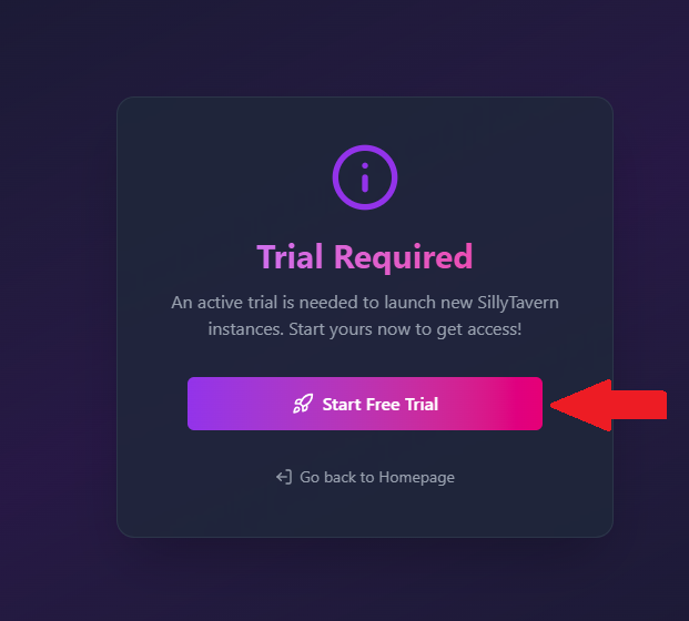 SCREENSHOT: Salenai's dashboard showing the "Start Free Trial" button.