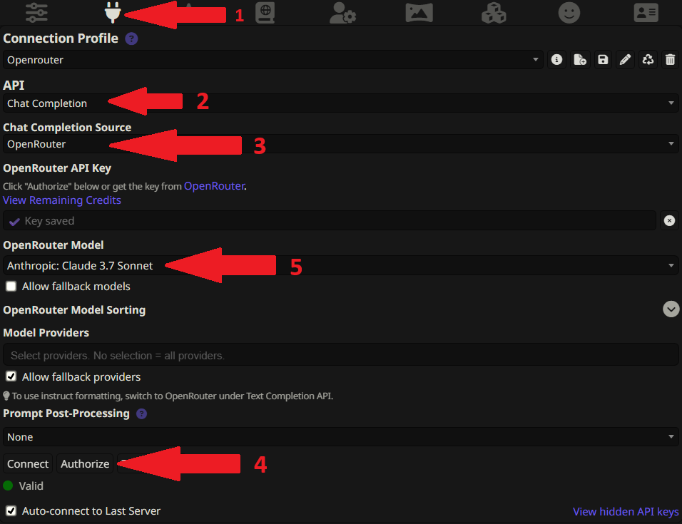 SCREENSHOT: The SillyTavern API settings panel showing a successful connection.